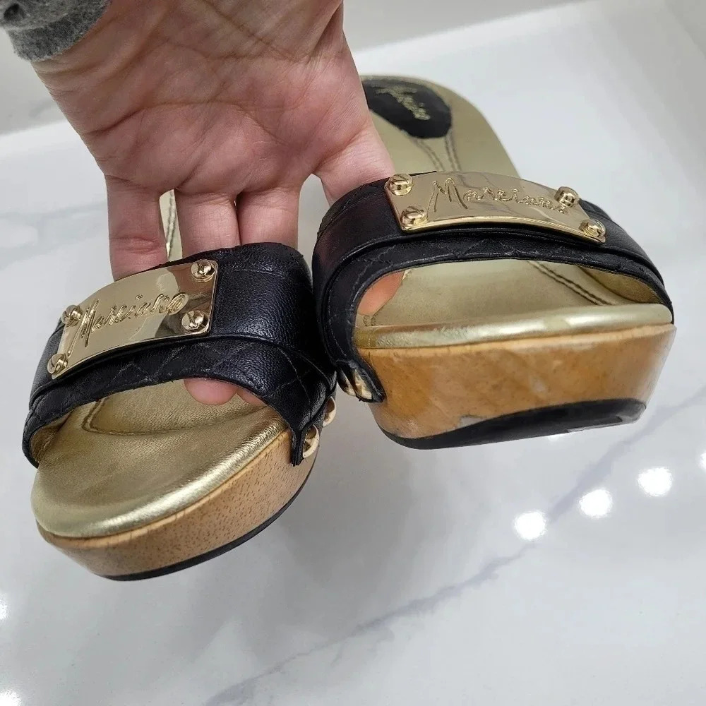 Vintage Y2k Marciano Gold Accent Quilted Mules - Picture 8 of 13